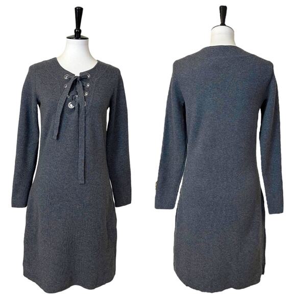 Vineyard Vines NEW Sweater Dress Merino Wool Tie Neck Gray Women’s Size Small - Picture 11 of 11